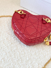 Load image into Gallery viewer, DIOR Caro Heart Pouch with Chain - Monsignore Red