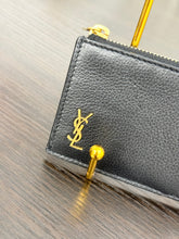 Load image into Gallery viewer, SAINT LAURENT Tiny Monogram Ziptop Card Case in Smooth Leather