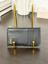 Load image into Gallery viewer, SAINT LAURENT Tiny Monogram Ziptop Card Case in Smooth Leather