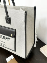 Load image into Gallery viewer, BURBERRY Medium Horseferry Canvas Tote - Grey