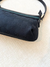 Load image into Gallery viewer, GUCCI GG Monogram Canvas Charm Web Pochette / Black
