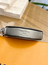 Load image into Gallery viewer, LOUIS VUITTON 2023 Mahina Leather Round Coin Purse in Gray Metallic