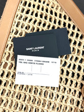 Load image into Gallery viewer, SAINT LAURENT 2024 Oxalis Leather-trimmed Raffia Shoulder Bag in Neutral