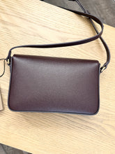 Load image into Gallery viewer, BURBERRY Calfskin House Check Tartan Mix Hampshire Crossbody Bag in Burgundy