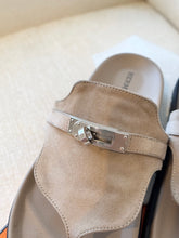 Load image into Gallery viewer, HERMES Empire Kelly Buckle Suede Sandal / Beige / EU (37)