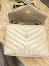 Load image into Gallery viewer, SAINT LAURENT 2023 Loulou Small Quilted Leather Shoulder Bag in Brown