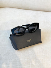 Load image into Gallery viewer, CELINE EYEWEAR Triomphe Cat-eye Acetate Sunglasses / Black