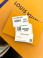 Load image into Gallery viewer, LOUIS VUITTON 2023 Bella Mahina Leather Bucket Bag in Gray Metallic