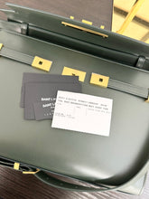 Load image into Gallery viewer, SAINT LAURENT Manhattan Medium Calfskin Shoulder Bag in Vent Fonce