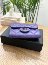 Load image into Gallery viewer, CHANEL Classic Quilted Flap Card Holder - Purple