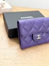 Load image into Gallery viewer, CHANEL Classic Quilted Flap Card Holder - Purple