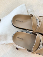 Load image into Gallery viewer, HERMES Empire Kelly Buckle Suede Sandal / Beige / EU (37)
