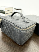 Load image into Gallery viewer, ▪️SOLD▪️CHANEL Caviar Quilted Jewelry Vanity Bag in Black Leather