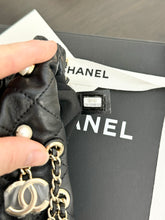 Load image into Gallery viewer, CHANEL 2021 Quilted Pearl Mini About Pearls Drawstring Bucket Bag in Black