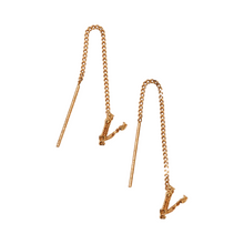 Load image into Gallery viewer, VERSACE Virtus Chain Drop Earrings in Gold