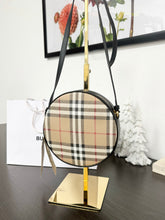 Load image into Gallery viewer, BURBERRY New Louise Check Round Crossbody Bag - Archive Beige & Black