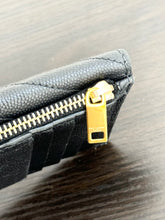 Load image into Gallery viewer, SAINT LAURENT YSL Monogram Ziptop Flap Grained Leather Card Case in Black