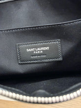 Load image into Gallery viewer, SAINT LAURENT Rive Gauche Linen Canvas Wristlet Pouch in Optic White