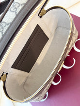 Load image into Gallery viewer, ✨NEW✨GUCCI Ophidia Leather-Trimmed Coated-Canvas Small Vanity Bag / Beige
