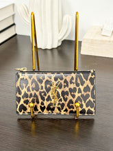 Load image into Gallery viewer, SAINT LAURENT Cassandre Zipped Fragments Credit Card Case in Leopard