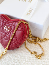 Load image into Gallery viewer, DIOR Caro Heart Pouch with Chain - Monsignore Red