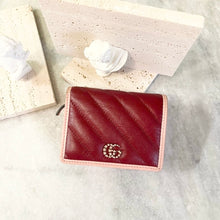 Load image into Gallery viewer, GUCCI GG Marmont Bi-Fold Compact Leather Wallet in Red