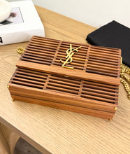 Load image into Gallery viewer, SAINT LAURENT Kate Wooden Cage Shoulder Bag - Brown