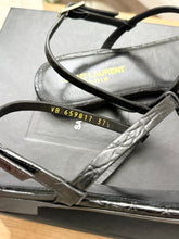 Load image into Gallery viewer, SAINT LAURENT Cassandra Open-Toe Sandals in Black - EU37.5