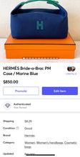 Load image into Gallery viewer, HERMÉS Bride-a-Brac PM Case / Marine Blue