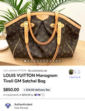 Load image into Gallery viewer, LOUIS VUITTON Monogram Tivoli GM Satchel Bag