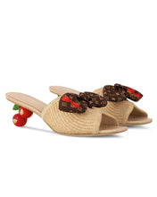 Load image into Gallery viewer, π LOUIS VUITTON LV x TM Takashi Murakami Raffia Cherry Cherie Mule / (EU) 38.5