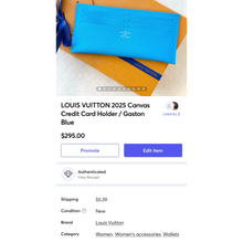Load image into Gallery viewer, đź’™NEW!!  LOUIS VUITTON 2025 Canvas Credit Card Holder / Gaston Blue
