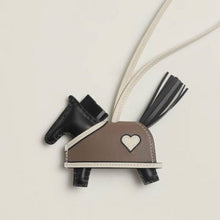Load image into Gallery viewer, ✨NEW✨ Hermès 2025 Rodeo Robeo Coeur PM Bag Charm - Noir/Craie/Etoupe/Noir