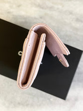 Load image into Gallery viewer, CHANEL 2021 Caviar Quilted Flap Card Holder In Light Pink