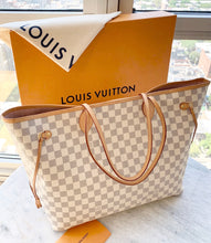 Load image into Gallery viewer, Louis Vuitton 2021 Neverfull GM Damier Azur Tote In Rose Ballerine