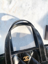 Load image into Gallery viewer, CHANEL Calfskin Quilted Small Surpique Stitch Tote - Black