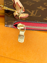 Load image into Gallery viewer, Louis Vuitton 2022 Neverfull MM Monogram Wristlet Pouch in Cherry