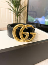 Load image into Gallery viewer, GUCCI GG 2015 Re-Edition Wide Leather Belt in Black 75cm