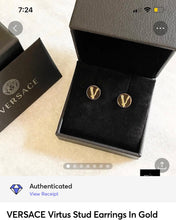 Load image into Gallery viewer, VERSACE Virtus Stud Earrings In Gold