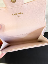 Load image into Gallery viewer, CHANEL 2021 Caviar Quilted Flap Card Holder In Light Pink