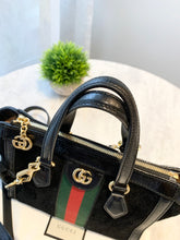 Load image into Gallery viewer, GUCCI Ophidia Suede Mini Tote Bag In Black