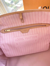 Load image into Gallery viewer, Louis Vuitton 2021 Neverfull GM Damier Azur Tote In Rose Ballerine