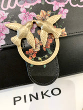Load image into Gallery viewer, PINKO Love Me Tender Flowers Black Eco Leather Shoulder Bag In Black