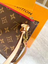 Load image into Gallery viewer, Louis Vuitton 2022 Neverfull MM Monogram Wristlet Pouch in Cherry