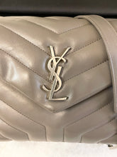 Load image into Gallery viewer, SAINT LAURENT Small Loulou Chain Shoulder Bag In Gray
