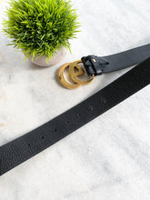 Load image into Gallery viewer, Gucci Wide leather belt with Double G buckle - Black - 75