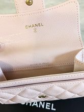 Load image into Gallery viewer, CHANEL 2021 Caviar Quilted Flap Card Holder In Light Pink