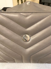 Load image into Gallery viewer, SAINT LAURENT Small Loulou Chain Shoulder Bag In Gray