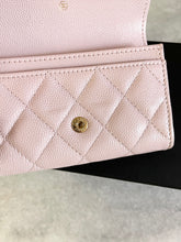 Load image into Gallery viewer, CHANEL 2021 Caviar Quilted Flap Card Holder In Light Pink