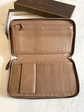 Load image into Gallery viewer, GUCCI Micro GG Guccissima XL Leather Zip Around Wallet in Dark Brown